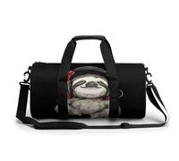 A Sloth Listening to Music Gym Bag Travel Duffel for Men Women