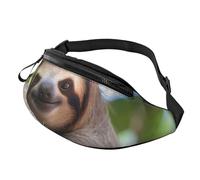 A Sloth on a Tree Branch Fanny Pack for Women Men Crossbody Bag Belt Bag Fashion Small Waist Pack Outdoor Bum Bag