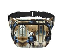 a small panda cub Pattern trendy fashionable waist bag, unisex travel sports messenger bag