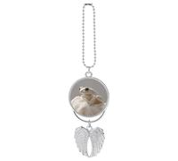 A Small Reed Frog Car Pendant, Rear View Mirror Hanging Ornament, Auto Decor for Rearview Mirror, Keychain Silver-Style