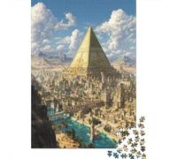 A Small Town in The Desert And A Huge Pyramid1000 Piece Impossible for Adults Games Gifts Kids Challenge Jigsaw