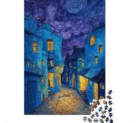 A Small Town Puzzle 1000 Pieces Wooden Puzzles for Adults Jigsaw Puzzles Educational Games Home Decoration 1000pcs (75x50cm)
