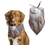 A Small White Barn Owl Printed Pet Scarf Polyester Triangle Scarf - One Size (27.6in X 11.8in)