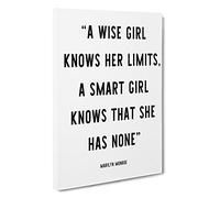 A Smart Girl Typography Canvas Print | Gallery Wrapped 30mm Frame Wall Art | 30x20 inches | Ready to Hang | Modern Typography Picture | Living Room Bedroom Lounge Office