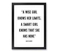 A Smart Girl Typography Framed Print | A2 Black Framed Wall Art | Ready to Hang | Modern Positive Affirmations Picture | Living Room Bedroom Lounge Office