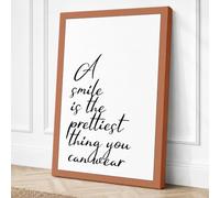 A Smile is Prettiest Canvas Wall Art Print 18x12 Inch (46 x 30 cm)