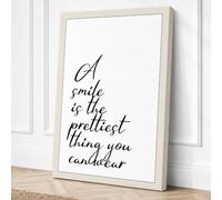 A Smile is Prettiest Canvas Wall Art Print 18x12 Inch (46 x 30 cm)