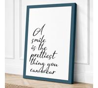 A Smile is Prettiest Canvas Wall Art Print 36x24 Inch (91 x 61 cm)
