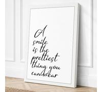 A Smile is Prettiest Canvas Wall Art Print 36x24 Inch (91 x 61 cm)