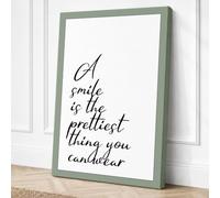 A Smile is Prettiest Canvas Wall Art Print 36x24 Inch (91 x 61 cm)