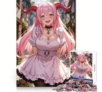 A Smiling Demon Girl Jigsaw Puzzles for Adults 1000 Pieces Think Smart Smooth Joint Home Activity Christmas Surprise (50x75cm)