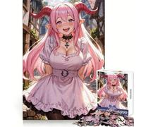 A Smiling Demon Girl Puzzles for Adults 1000 Pieces Brain Calisthen Indoor Play Pattern Assemble Home Display (38x52cm)