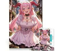 A Smiling Demon Girl Puzzles for Adults 1000 Pieces Brain Calisthen Indoor Play Pattern Assemble Home Display (38x52cm)