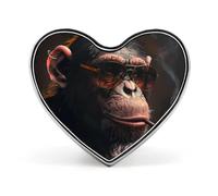 A Smoking Gorilla Funny Lapel Pins Heart Button Brooch Badge Pin Hat Clothes Bag Jewelry for Men Women