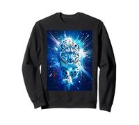 A snow leopard glows amid icy blue and silver stars Sweatshirt