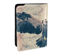 A Soaring Eagle Spreads Its Wings in The Sky Printed Passport Holder,Travel Pu Leather Passport Cover Case Organiser for Men Women,6.5 Inch