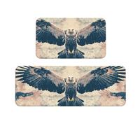 A Soaring Eagle Spreads Its Wings In The Sky Rug Cushioned Kitchen Rugs Sets Of 2 Comfort Standing Mat For Home Decor Sink,Kitchen Mats For Floor Non Slip Washable ，Laundr 17"X47"+17"X30"