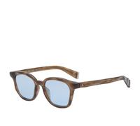 A. SOCIETY Navy Sunglasses Brown Havana/Light Blue One Size