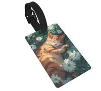 A Soft Orange Cat Sleeping Peacefully Luggage Tags Abstract Animals Name Id Label Suitcase Tags, Ideal for Travel Cruise Backpacks Bag