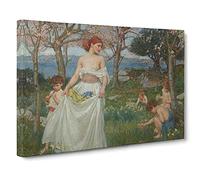 A Song Of Springtime By John William Waterhouse Canvas Print | Gallery Wrapped 30mm Frame Wall Art | 30x20 inches | Ready to Hang | Classic Picture | Living Room Bedroom Lounge Office