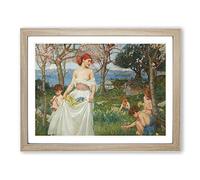A Song Of Springtime By John William Waterhouse Classic Painting Framed Wall Art Print, Ready to Hang Picture for Living Room Bedroom Home Office Décor, Oak A3 (46 x 34 cm)