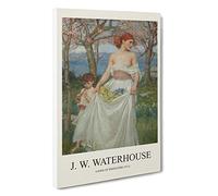 A Song of Springtime John William Waterhouse Canvas Print | Gallery Wrapped 30mm Frame Wall Art | 30x20 inches | Ready to Hang | Contemporary Picture | Living Room Bedroom Lounge Office