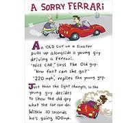 A Sorry Ferrari! Humorous Bottlecap Greeting Card