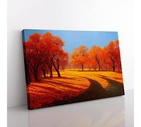 A Soulful Autumn Forest Canvas Wall Art Print Ready to Hang, Framed Picture for Living Room Bedroom Home Office Décor, 76x50 cm (30x20 Inch)