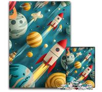 A Space Journey Jigsaw Puzzles 1000 Pieces for Adults Wooden Jigsaw Puzzles DIY Decoration Brain Challenge for Adult Family 1000 PCS(75x50cm)
