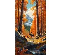 A Space of an Autumn Forest Moose Exploring Brain Stimulator Jigsaw Puzzle Adult Challenge Modern Home Decor & Unique Gift for Men Women & Seniors_300pcs