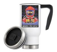 A Space Voyage 2001 Astronaut Movie Poster Art Vacuum Insulated Thermal Travel Coffee Mug 480ml White
