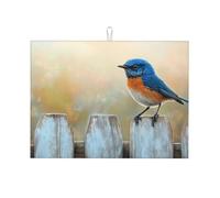 A Sparrow Standing On A Wooden Board Large Microfiber Dish Draining Mat Reusable Washable Dish Drainer Pad Rack Mat for Kitchen Accessory 18x24 Inch