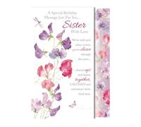 A Special Birthday Message just for You Sister Card ~ Medium Size 8.5"x6"