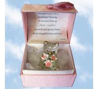 A Special Daughter Crystal Bear In A Box - Hand-Sculpted - 22KT Gold