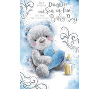 A Special Daughter & Son in Law On The Birth of Your Baby Boy Heart Design Card