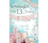 A Special Granddaughter 13 13th Today Bunting Happy Birthday Card Lovely Verse
