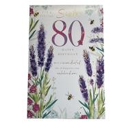 A Special Sister 80 80th Flowers Happy Birthday Card Lovely Verse
