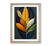 A Spectacular Leaves Framed Print for Living Room Bedroom Home Office Décor, Wall Art Picture Ready to Hang, Oak A4 Frame (34 x 25 cm)