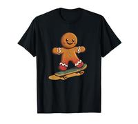 A Speedy Gingerbread Man on The Move for Skater T-Shirt
