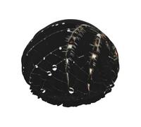 a spider print Women's shower cap Reusable elastic shower cap Double-layer hair cap Shower cap