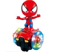 (A) Spiderman Balance Car ElectronicToys Light Music Walk Robot