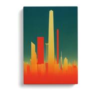 A Splendid City Skyline Canvas Print | Gallery Wrapped 30mm Frame Wall Art | 30x20 inches | Ready to Hang | Modern Cityscape Picture | Living Room Bedroom Lounge Office
