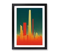 A Splendid City Skyline Framed Print | A4 Black Framed Wall Art | Ready to Hang | Modern Cityscape Picture | Living Room Bedroom Lounge Office