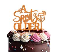 A Spritz Older Cake Topper - Lemon Citrus Birthday Decor, Aperol Spritz Birthday Party Decorations Orange Glitter
