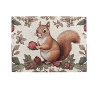 A Squirrel Holding Nuts Wooden Puzzle 500 Piece Jigsaw Puzzle for Adults Challenging Puzzle for Game Size 15"x20.4"