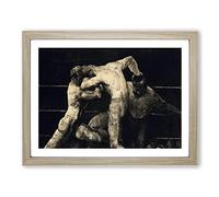 A Stag At Sharkey's By George Bellows Classic Painting Framed Print | A4 Oak Framed Wall Art | Ready to Hang | Classic Animal Picture | Living Room Bedroom Lounge Office
