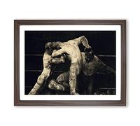 A Stag At Sharkey's By George Bellows Classic Painting Framed Print | A4 Walnut Framed Wall Art | Ready to Hang | Classic Animal Picture | Living Room Bedroom Lounge Office