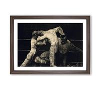 A Stag at Sharkey's by George Bellows Framed Print | A2 Walnut Framed Wall Art | Ready to Hang | Modern Animal Picture | Living Room Bedroom Lounge Office