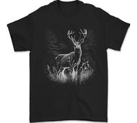 A Stag Deer Mens T-Shirt 100% Cotton Black 5XL