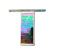 A Stained Glass Kaleidoscope Of Whimsy & Light, With Sunlight Activated Brilliance, 6 Inches, A Urora Kaleidoscope, Handmade Triangular Prism T Iffany Stained Artwork, Portable Design, For Kid's